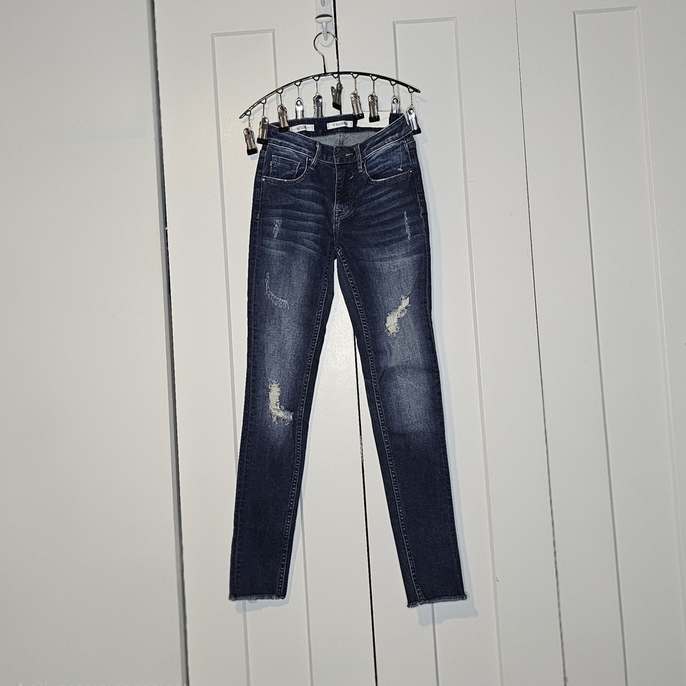 Vigoss Dark Blue Distressed Jeans